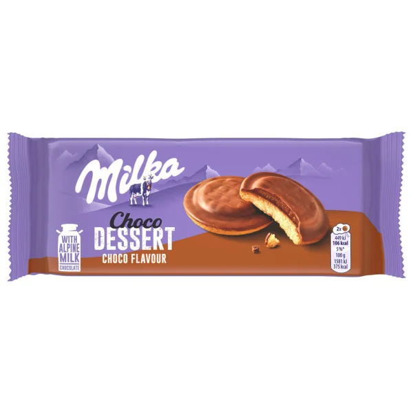 Печиво шоколадне Milka Choco Dessert Choco Flavour десерт шоколадний смак 8шт 128г - 1