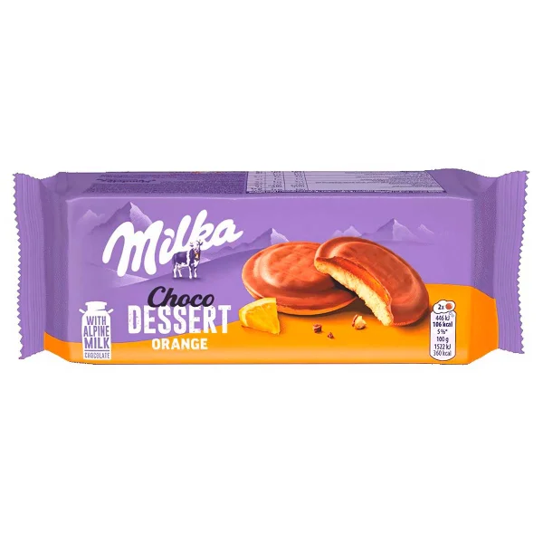 Печиво шоколадне Milka Choco Dessert Orange з апельсиновим кремом 10шт 147г - 1