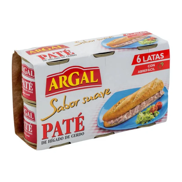 Паштет зі свинячої печінки Argal Sabor suave Pate з ніжним смаком 6шт 498г - 1