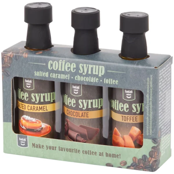 Набір міні сиропів до кави Funlab Select Coffee syrup Toffee&Salted Caramel&Chocolate тофі солена карамель шоколад 3шт 135мл - 1