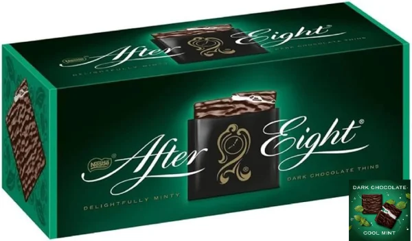 Шоколад чорний з Мятним кремом Nestle After Eight Mint Chocolate Thins Delightfully minty пластинки 30шт 200г - 1