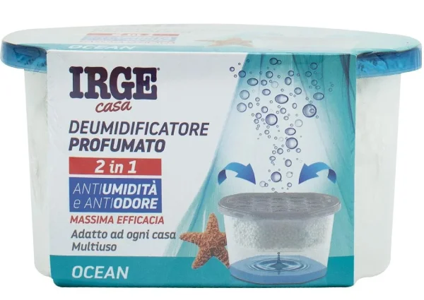 Поглинач запаху та вологи плюс Ароматизатор Irge casa Deumidificatore Profumato Ocean 2в1 бриз Океану 400мл - 1