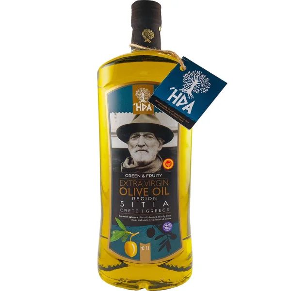 Оливкова олія першого віджиму Hpa Green&Frutti extra virgin olive oil Region Sitia Crete провінції Сітіа рафінована 1000мл - 1
