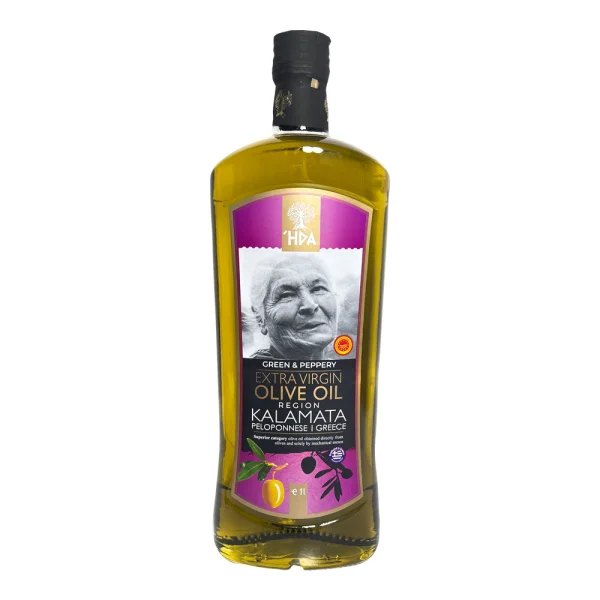 Оливкова олія першого віджиму Hpa Green&Peppery extra virgin olive oil Region Kalamata Peloponnese Каламата рафінована 1000мл - 1