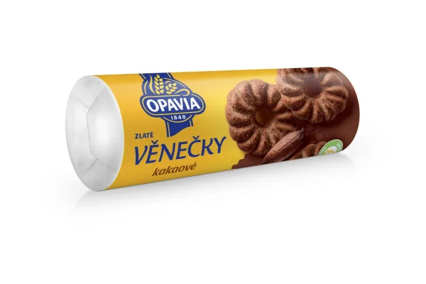 Печиво з какао Opavia Zlate Venecky kakaove Kokos з кокосом посипане цукром 150г - 1