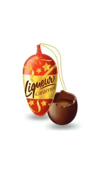Шоколадна шишка Новорічна з підвіскою Figaro Liqueur Caramel з лікером 27г - 1