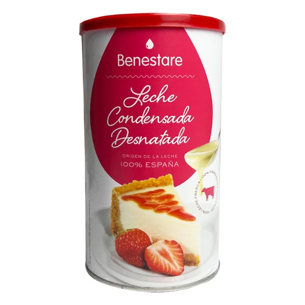 Згущене молоко Benestare Leche Condensada Desnatada незбиране знежирене 1 відсоткове 1000г - 1