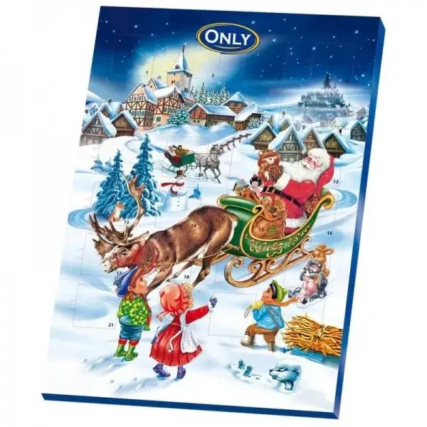 Набір Подарунок Новорічний Адвент календар Only Adventskalender Шоколадні цукерки Дитячий 50г - 1