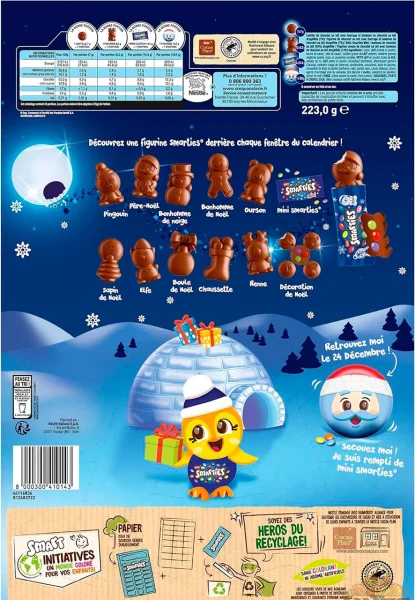 Набір Подарунок Новорічний Адвент календар Nestle Smarties Adventskalender Шоколадні цукерки Дитячий 194г - 2