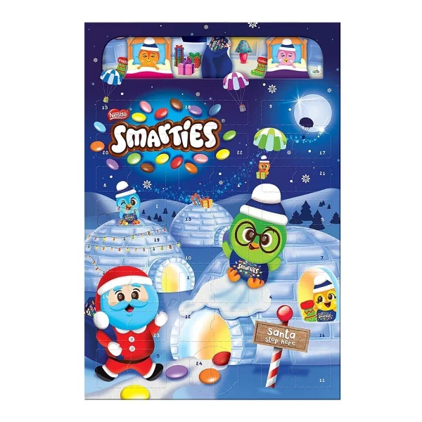 Набір Подарунок Новорічний Адвент календар Nestle Smarties Adventskalender Шоколадні цукерки Дитячий 194г - 1