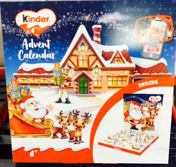 Набір Подарунок Новорічний Адвент календар Kinder Advent Calendar Шоколадні цукерки Дитячий 123г - 2