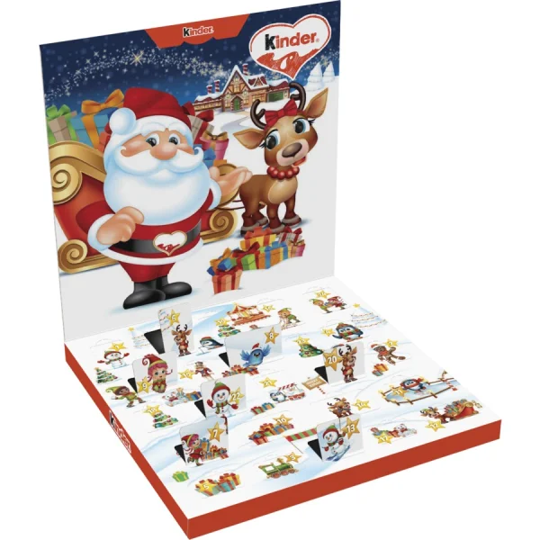 Набір Подарунок Новорічний Адвент календар Kinder Advent Calendar Шоколадні цукерки Дитячий 123г - 1