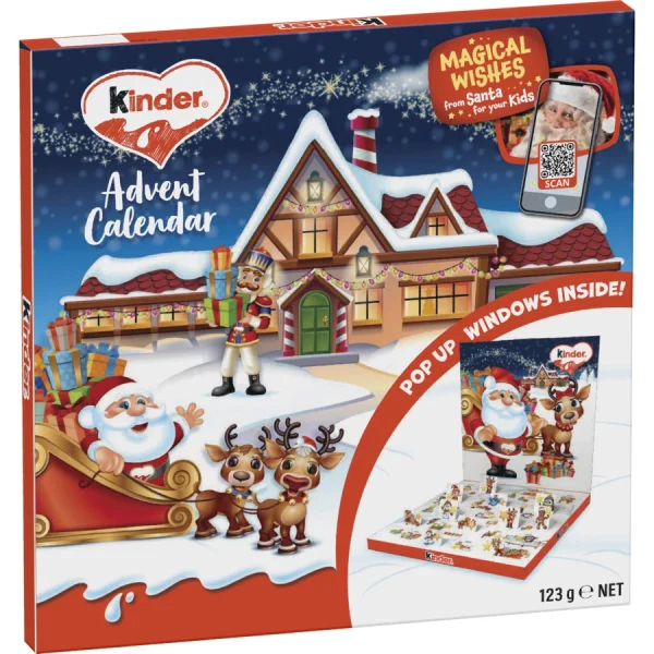 Набір Подарунок Новорічний Адвент календар Kinder Advent Calendar Шоколадні цукерки Дитячий 123г - 3