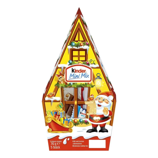 Набір Подарунок новорічний Будиночок Kinder Mini Mix House Кіндер міні мікс Санта 76г - 2