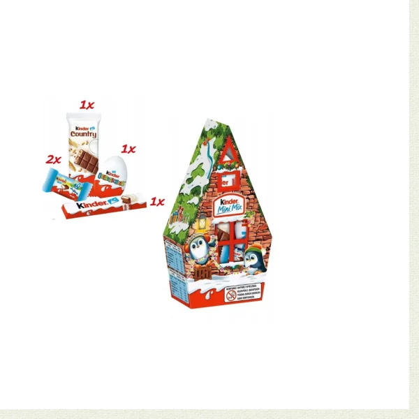 Набір Подарунок новорічний Будиночок Kinder Mini Mix House Кіндер міні мікс Пташка 76г - 2