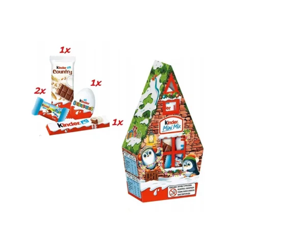 Набір Подарунок новорічний Будиночок Kinder Mini Mix House Кіндер міні мікс Пташка 76г - 1