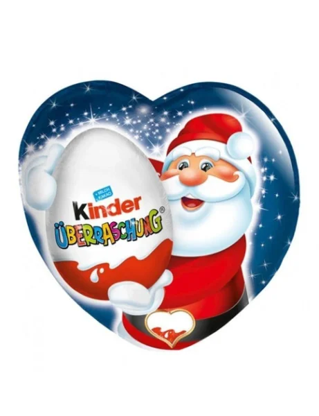 Подарунок Різдвяний Сердечко з іграшкою Kinder Surprise Christmas Heart Санта 53г - 2