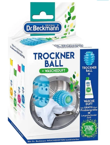 Набір для сушильних машин Кулька-сушарка із ароматом Dr. Beckmann Trockner Ball 1шт та ополіскувач-парфум 50мл - 1