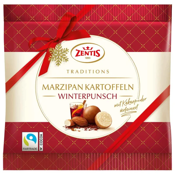 Марципанова картопля шарики в шоколаді Zentis Marzipan Kartoffeln Winterpunsch Traditions Зимовий пунш 13шт 100г - 1