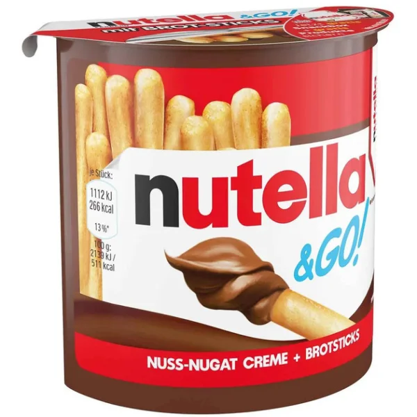 Набір сніданковий Шоколадна паста з хлібними палочками Nutella &Go Nuss nougat creme Нуга з лісовими горіхами 52г - 1