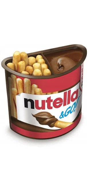 Набір сніданковий Шоколадна паста з хлібними палочками Nutella &Go Nuss nougat creme Нуга з лісовими горіхами 52г - 2
