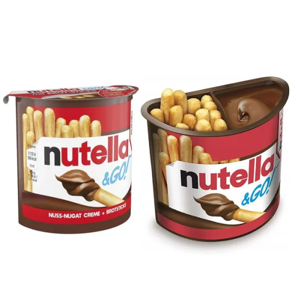Набір сніданковий Шоколадна паста з хлібними палочками Nutella &Go Nuss nougat creme Нуга з лісовими горіхами 52г - 3