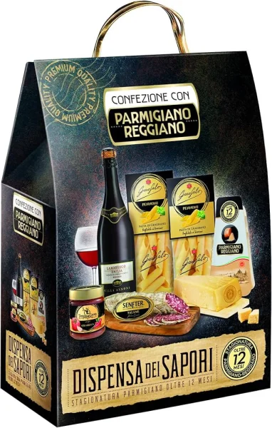 Набір Подарунок Новорічний IL Rovere Parmigiano Reggiano Dispensa dei Sapori Продукти для італійської Вечері 5шт Бокс 2470г - 2
