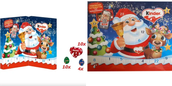 Набір Подарунок Новорічний Квест Адвент календар Kinder Advent Calendar Childrens Mix Quest Шоколадні цукерки Дитячий 113г - 2