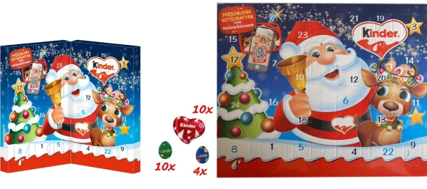 Набір Подарунок Новорічний Квест Адвент календар Kinder Advent Calendar Childrens Mix Quest Шоколадні цукерки Дитячий 113г - 1