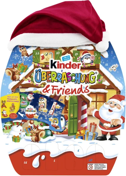 Набір Подарунок Новорічний Квест Адвент календар Kinder Quest Advent Calendar Surprise&Friends Шоколадні цукерки Дитячий 370г - 1