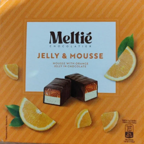Цукерки Зефір в шоколаді Meltie Jelly&Mousse Orange маршмеллоу з апельсиновим желе 400г - 1
