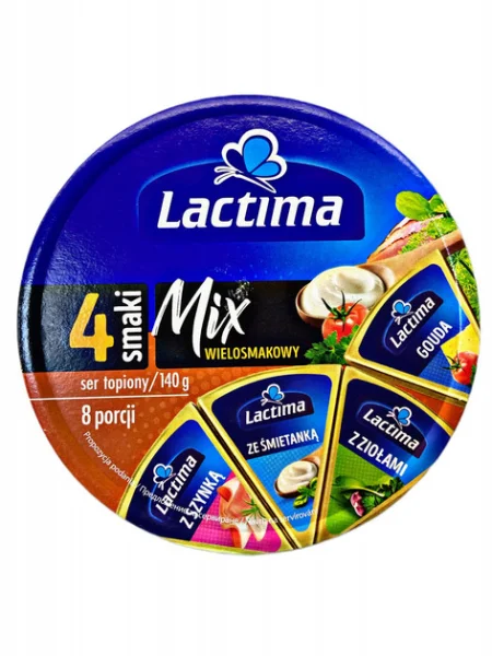 Сир плавлений трикутник Мікс Lactima Mix 4 Smaki wielosmakovy чотири смаки 8шт 140г - 1