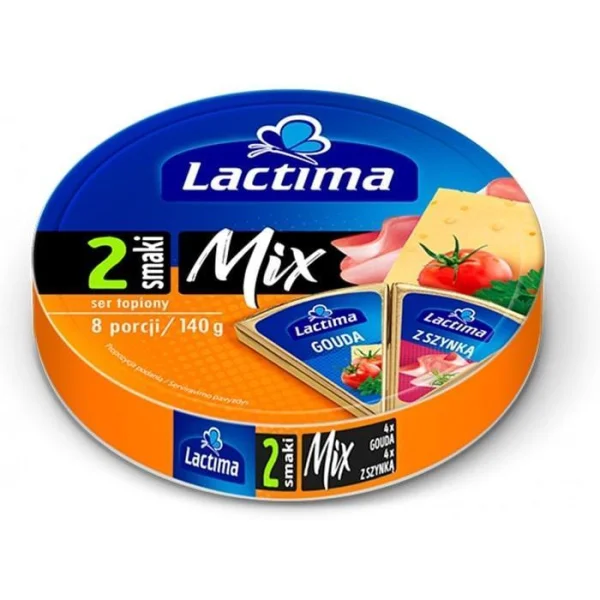 Сир плавлений трикутник Мікс Lactima Mix 2 Smaki Mix два смаки 8шт 140г - 1
