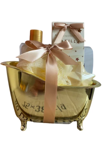 Набір Новорічний Подарунок Косметика для ванни та процедур SPA 4в1 WonderNice Christmas Present Золота ванна 500мл - 1