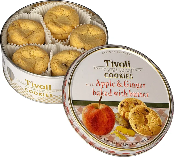 Печиво вершкове Cвяткове Jacobsens Bakery Tivoli Delicious Danish Cookies Apple&Ginger Яблуко та Імбир Бокс 150г - 1