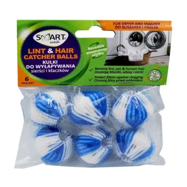 Кульки для збору ворсу та шерсті при пранні Smart Wash Lint&Hair catcher Balls для автоматичних пральних машин 6шт - 1