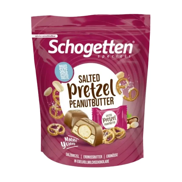 Шоколадні цукерки з солоним арахісовим кремом Schogetten Specials Salted Pretzel Peanutbutter солоні кренделі 15шт 116г - 1