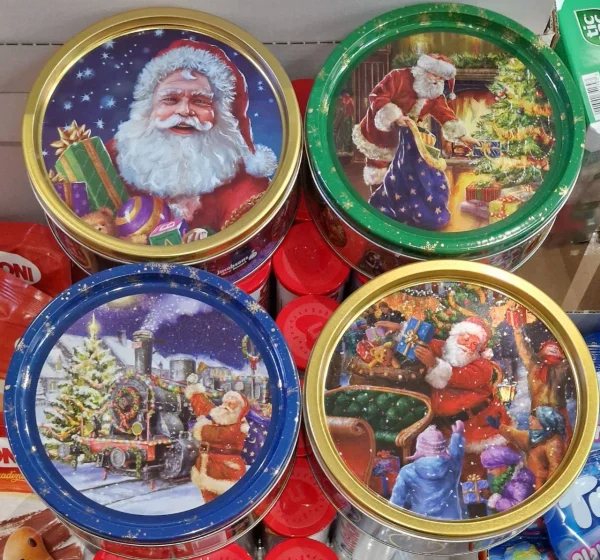 Печиво вершкове Новорічне Cвяткове Jacobsens Bakery Delicious Danish Cookies Santa Play Elf Tree Санта гра з Ельфами Бокс 340г - 2