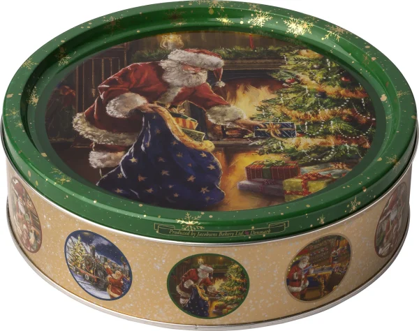 Печиво вершкове Новорічне Cвяткове Jacobsens Bakery Delicious Danish Cookies Santa Christmas Tree Санта з Ялинкою Бокс 340г - 1