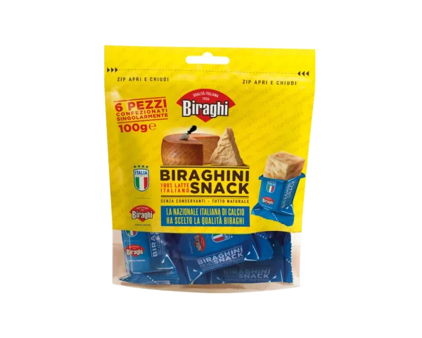 Сир Пармезан 100% Biraghi Gran Biraghi Snack Latte Italiano Снек твердий 12 місяців витримка 6шт 100г - 1