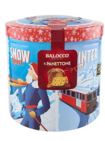 Панеттоне Новорічне Cвяткове Jacobsens Bakery Panettone Balocco Hello Winter Панетоне з цукатами Бокс 3Д малюнок тиснення 750г - 1
