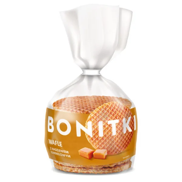 Голландські вафлі солодкі Biedronka Bonitki Wafle з карамелью 10шт 400г - 1