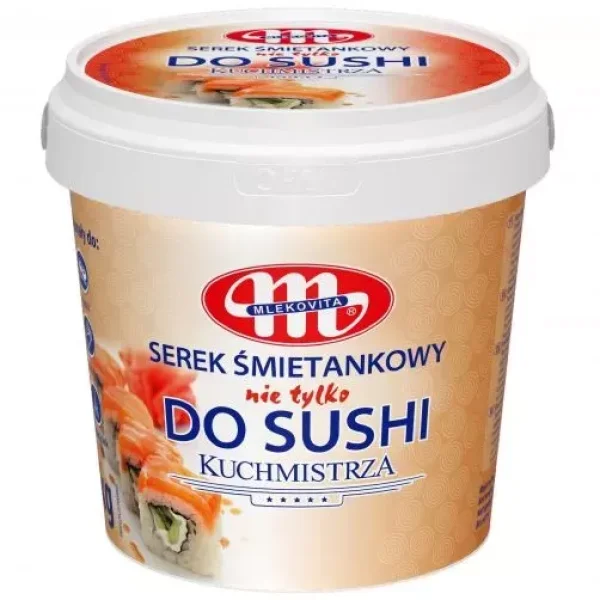 Сир вершковий до суші Mlekovita Serek Smietankowy Kuchmistrza Do Sushi Млековіта до Суші Відро з ручкою 1кг - 1