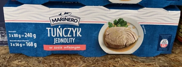 Тунець у власному соці Marinero Tunczyk Jednolity w Sosie wlasnym шматочки 3шт 240г - 1
