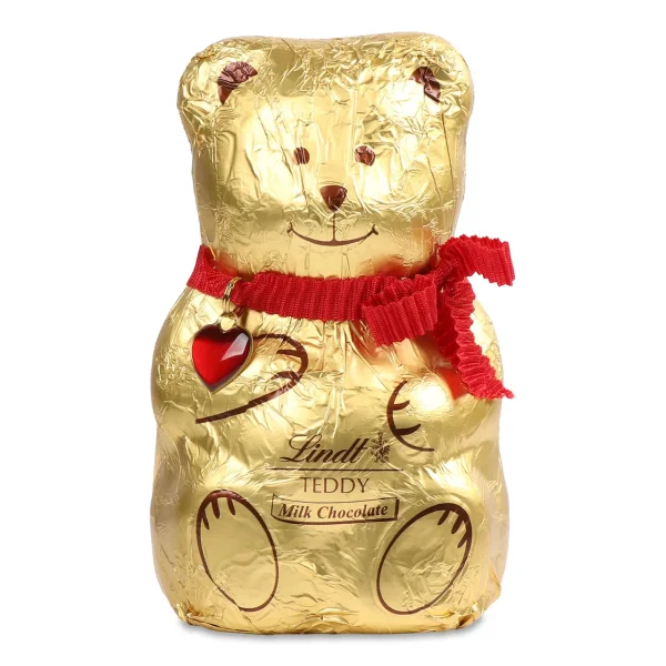 Фігурка Ведмедик з молочного шоколаду Lindt Sprungli Teddy Bear Chocolate в позолоті 100г - 1