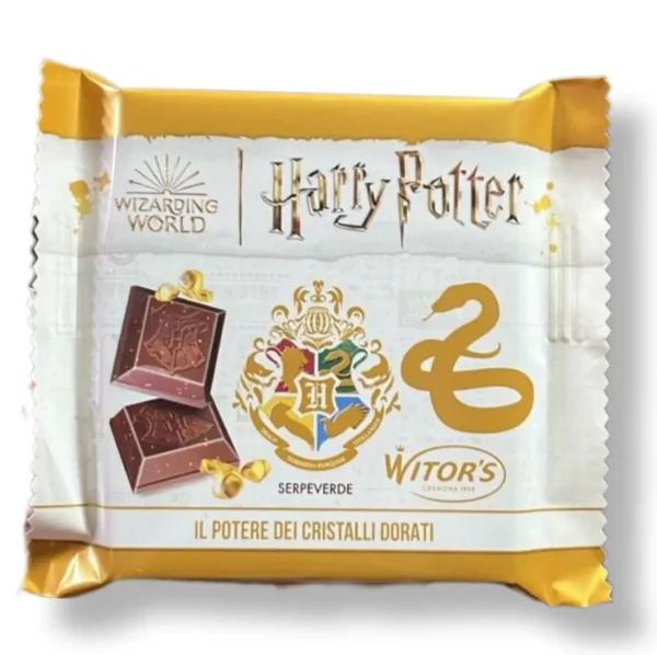 Шоколад молочний з міні-гранулами Witors Harry Potter Serpeverde Сила золотих кришталів Герб факультету Слізерін 50г - 1