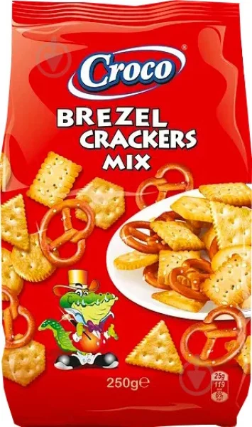 Мінікрекери солоні набір Croco Brezel crackers Mix Кроко Мікс 250г - 1