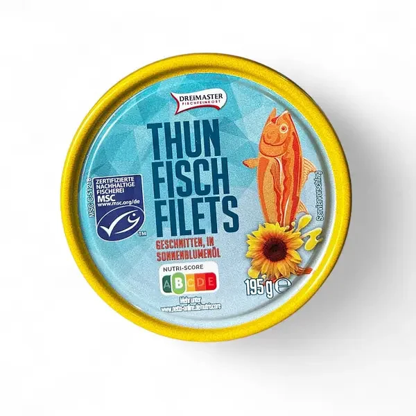 Тунець рожевий філе Dreimaster Thunfisch Filets у соняшниковій олії 195г - 1
