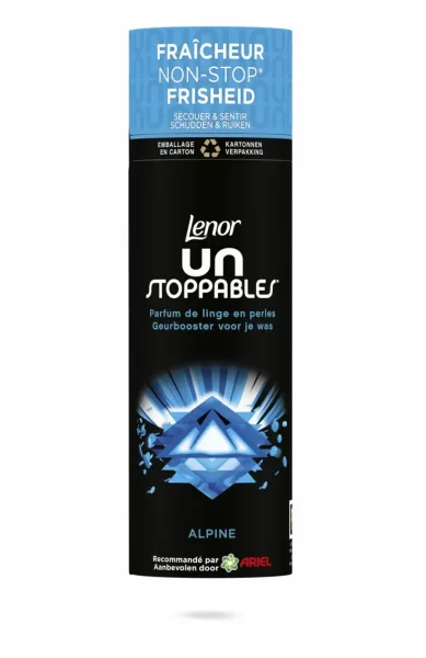 Ароматизатор для прання білизни в гранулах Lenor Unstoppables Alpine Альпійська свіжість Туба 235г - 1