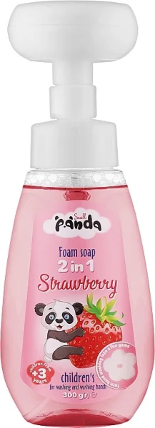 Пінка мило Дитяча Гіпоалергенний для Миття та рук з Дозатором Small Panda 2in1 Strawberry Полуниця від 3 років 300г - 1